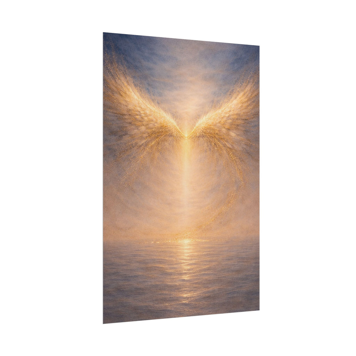 Angel Wings Sunset Poster Spiritual Wall Art Rolled Poster