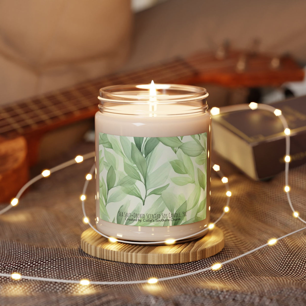 Soy Candle — Fresh Green Leaf Scented 9oz Jar
