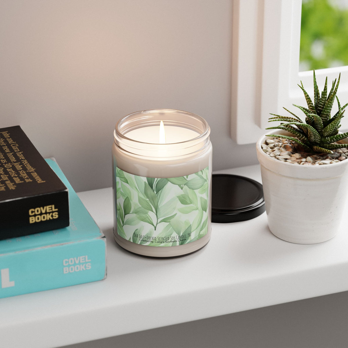 Soy Candle — Fresh Green Leaf Scented 9oz Jar