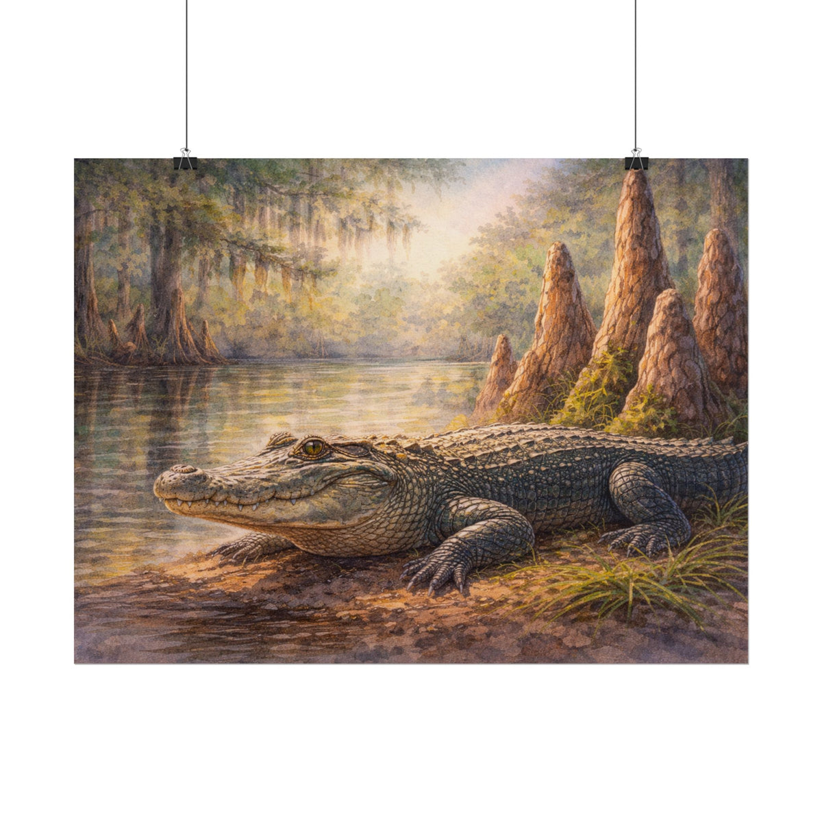 Alligator among Cypress Knees Art