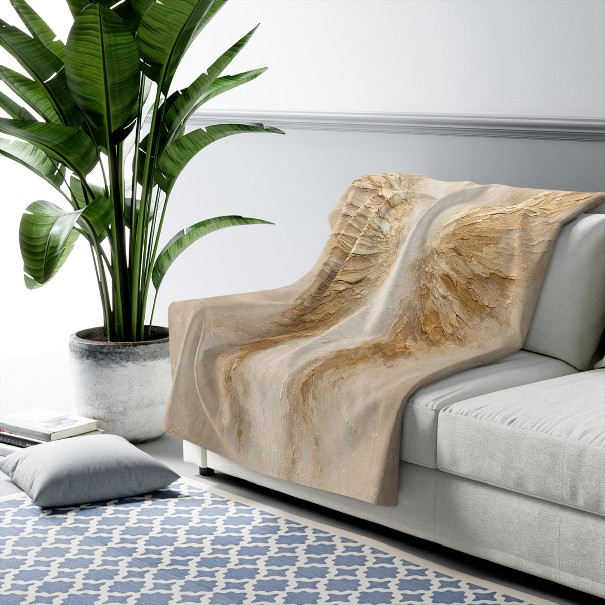 Angel Wings Sherpa Blanket – Soft Cozy Fleece Throw
