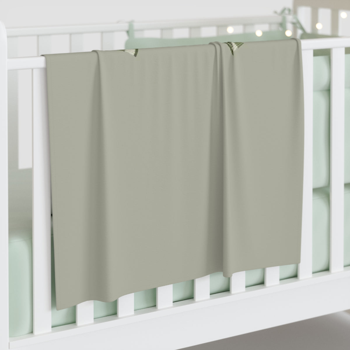 Green Gingham Bow Baby Blanket