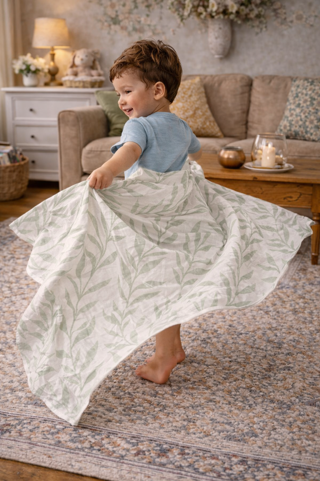 Green Leaf Baby Swaddle