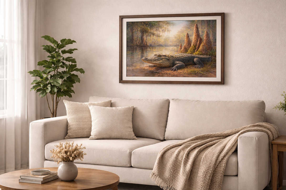 Alligator among Cypress Knees Art