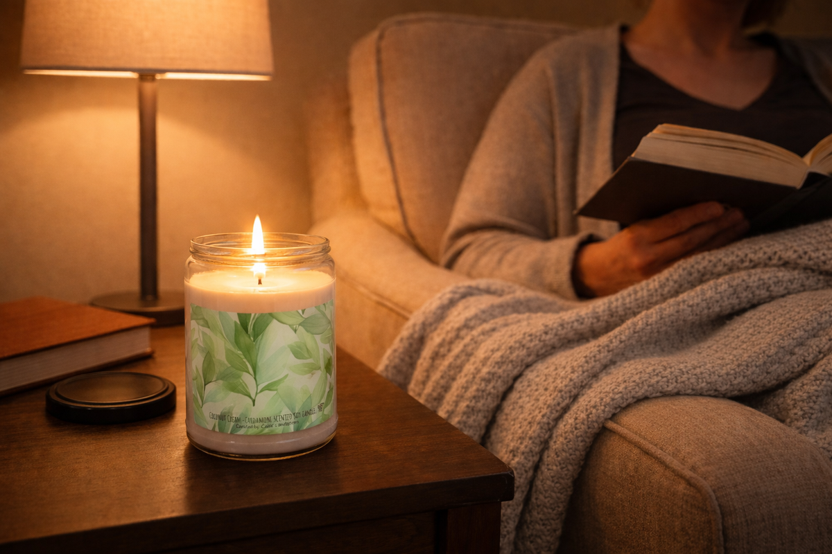 Soy Candle — Fresh Green Leaf Scented 9oz Jar