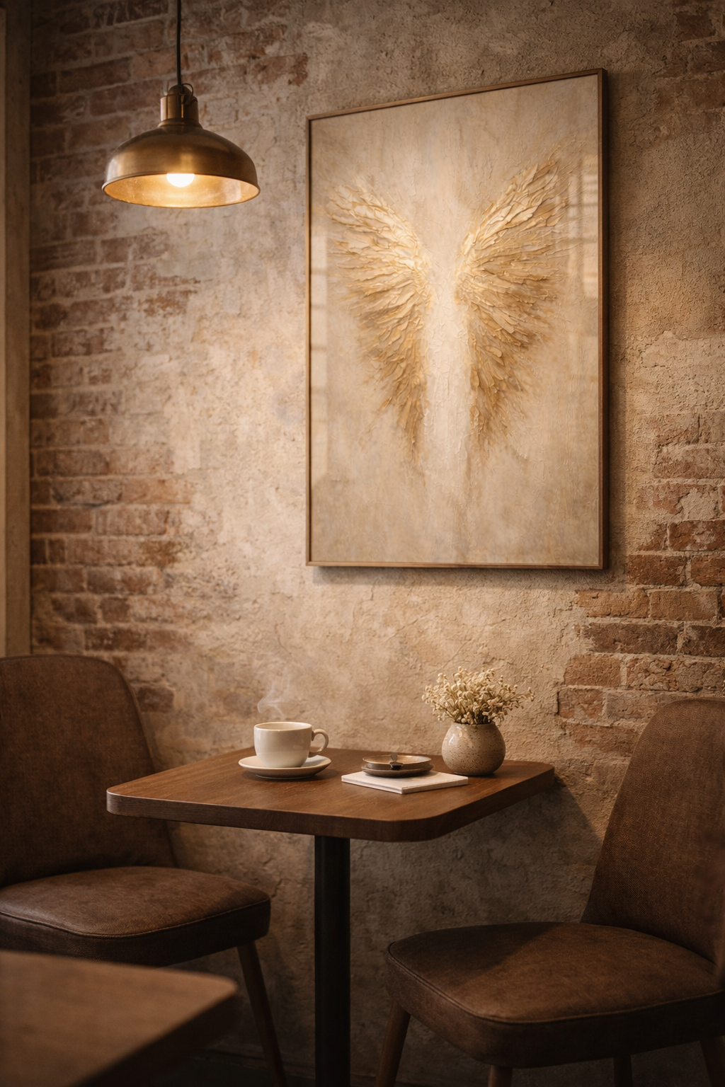 Angel Wings Gold Feather Poster