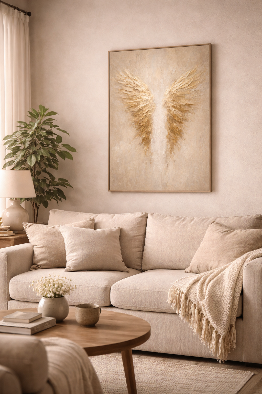 Angel Wings Gold Feather Poster