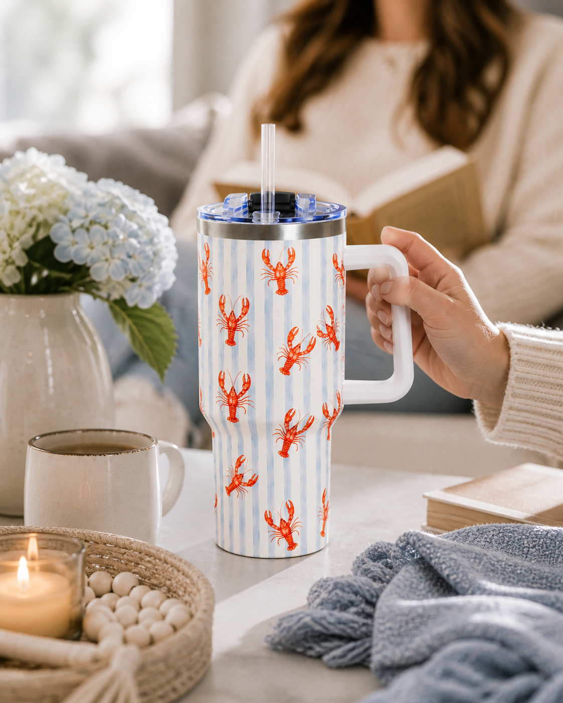 Red Crawfish Pattern Tumbler