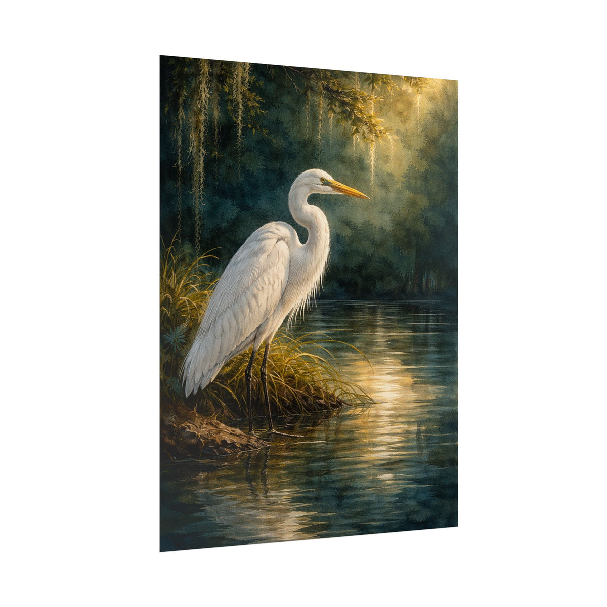 Southern Bayou Egret Wall Art