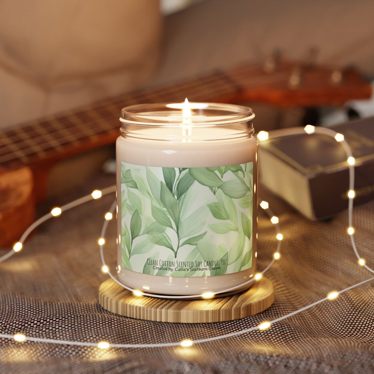 Soy Candle — Fresh Green Leaf Scented 9oz Jar