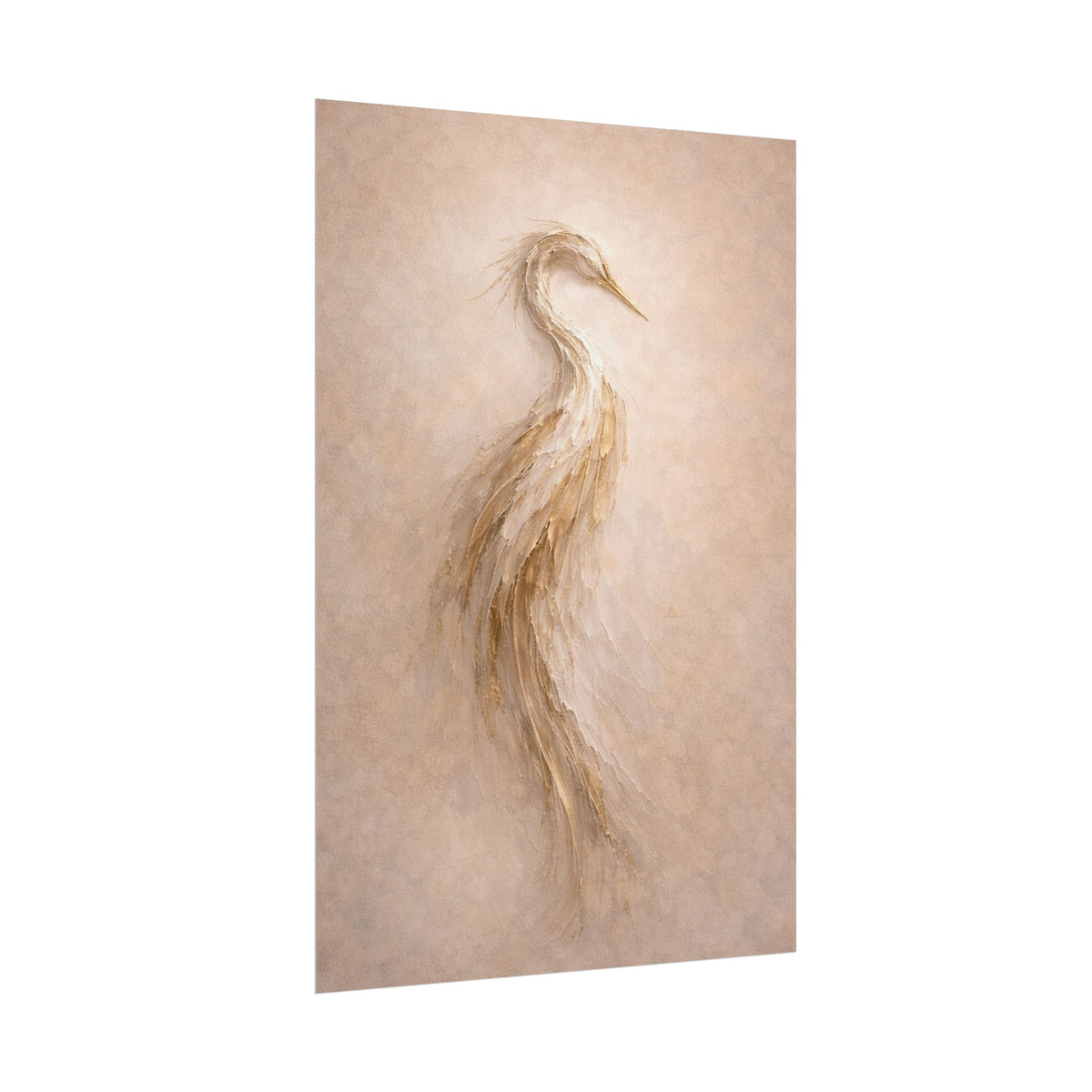 Heron Silhouette Poster – Neutral Coastal Wall Art Decor