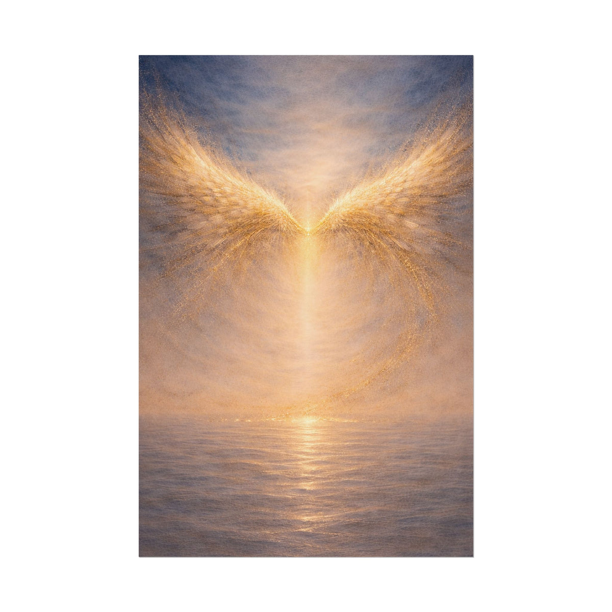 Angel Wings Sunset Poster Spiritual Wall Art Rolled Poster