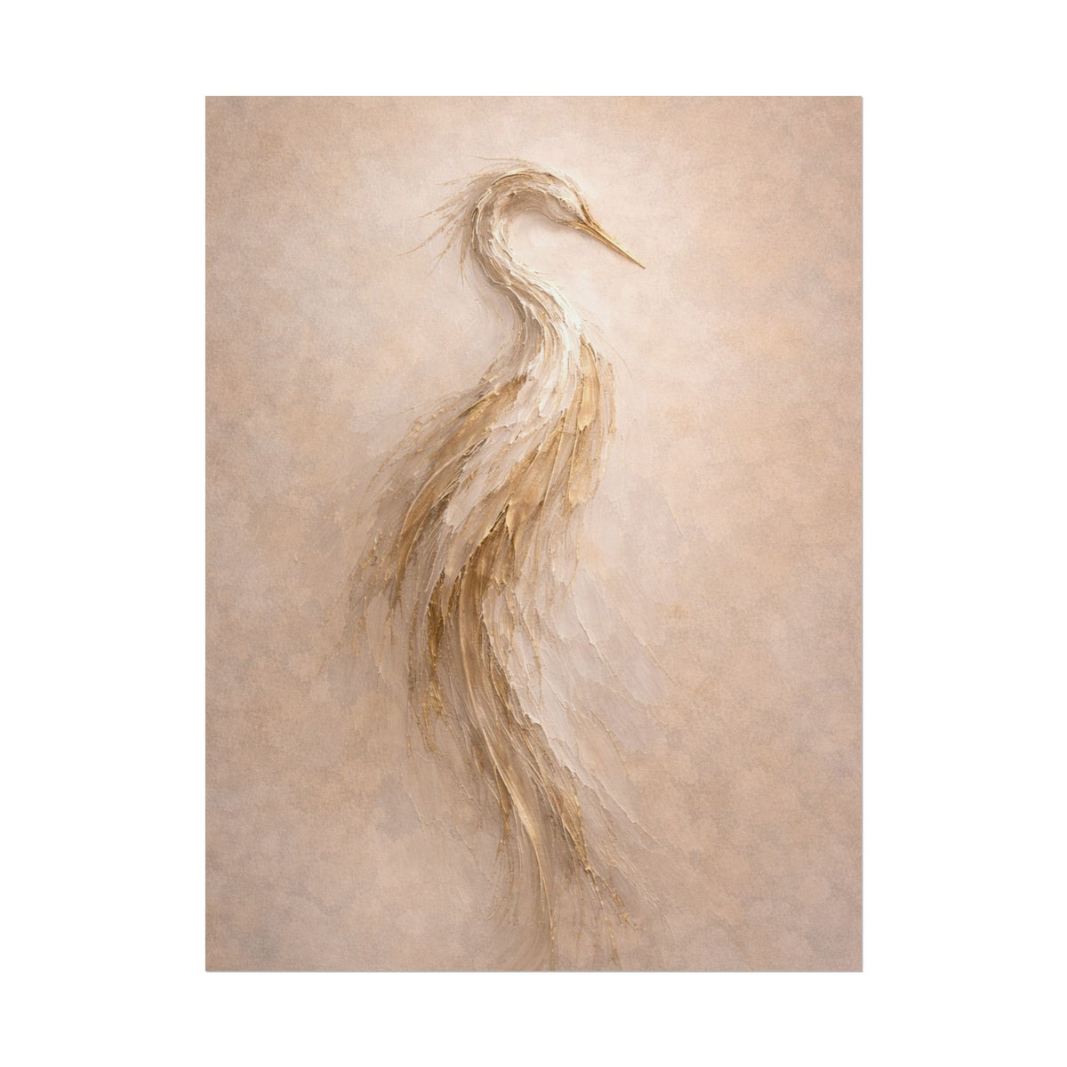 Heron Silhouette Poster – Neutral Coastal Wall Art Decor