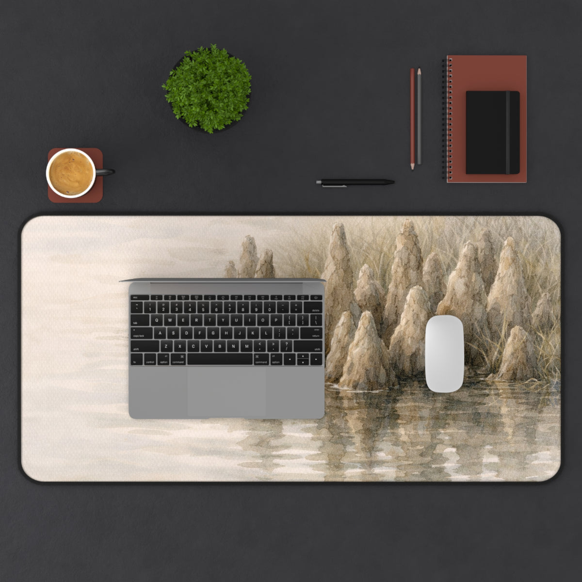 Serene Cypress Knees Desk Mat