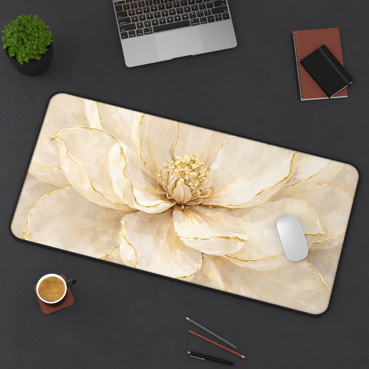 Floral Elegance Magnolia Desk Mat