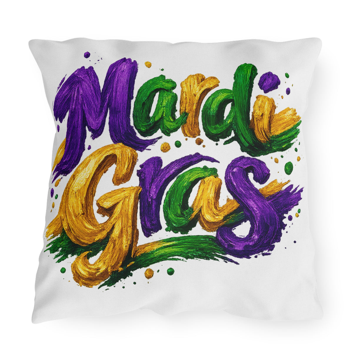 Mardi Gras Outdoor Pillow, Purple Green Gold Patio Decor, Louisiana Festive Cushion, Porch Party Decor