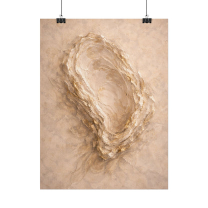 Abstract Oyster Shell Neutral Tones — Organic Beige Textured Wall Art