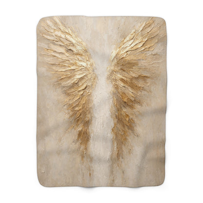 Angel Wings Sherpa Blanket – Soft Cozy Fleece Throw