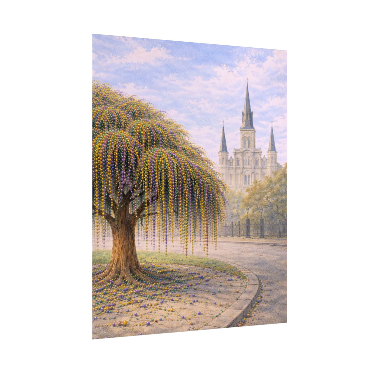 Mardi Gras Bead Tree Art Print