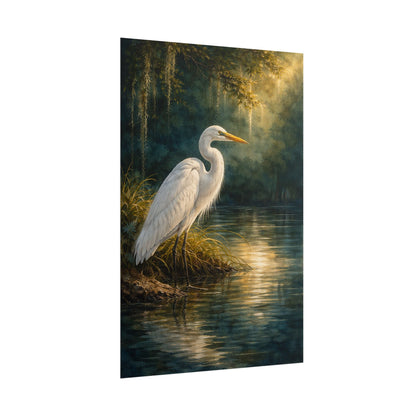 Southern Bayou Egret Wall Art