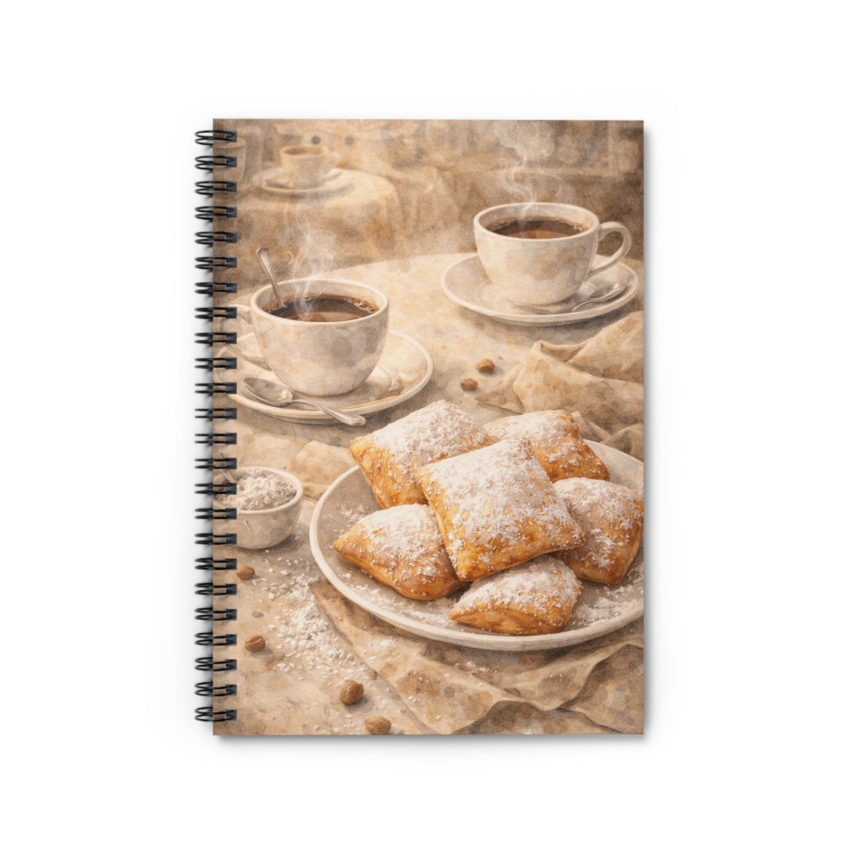 Coffee Beignets Spiral Notebook