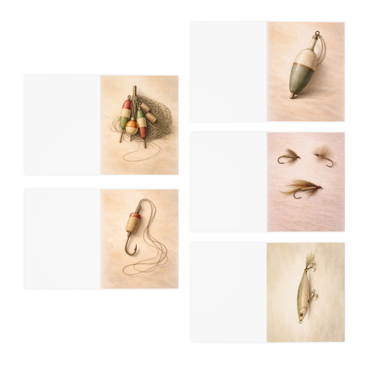 Fishing Lures Greeting Cards (5-Pack)