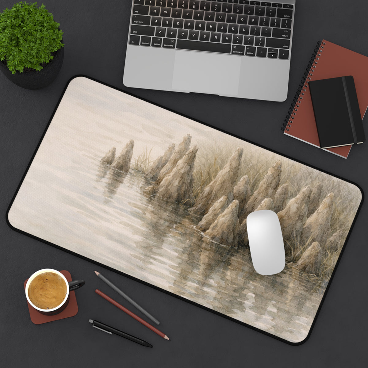 Serene Cypress Knees Desk Mat