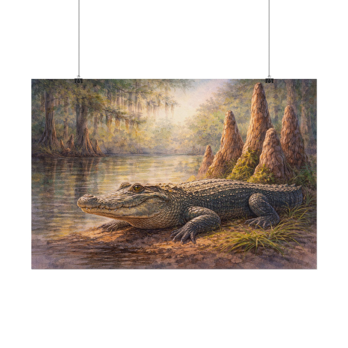 Alligator among Cypress Knees Art