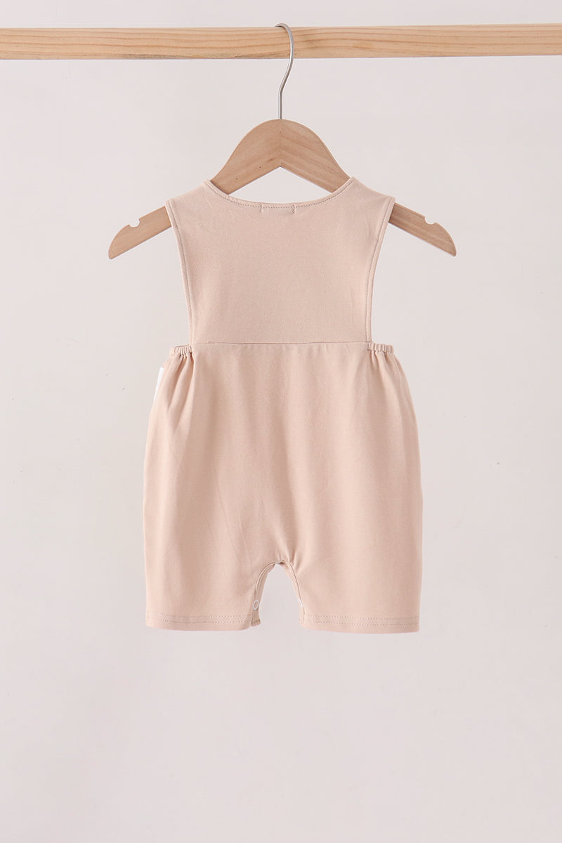 Pumpkin Embroidered Baby Jon Jon Romper