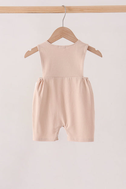 Pumpkin Embroidered Baby Jon Jon Romper