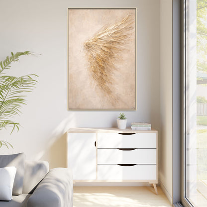 Abstract Angel Wing Framed Canvas Wall Art