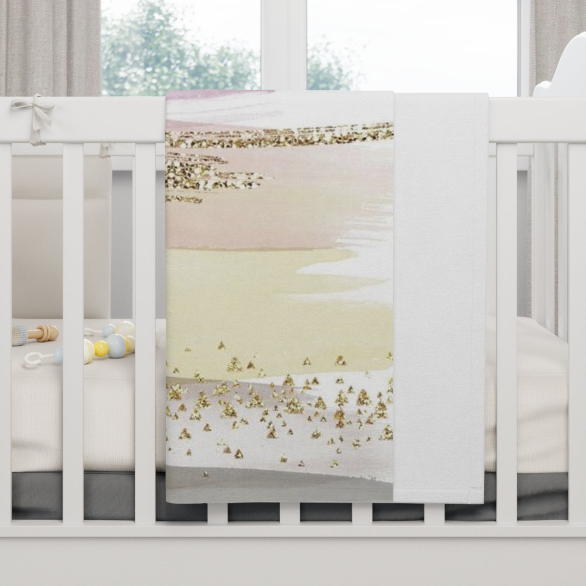 Meadow Ribbons Baby Fleece Blanket – Pastel Nursery Throw