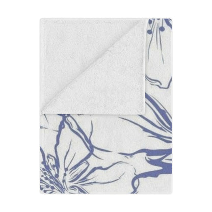 Floral Minky Blanket – Soft Cozy Throw for Home Decor, Baby Shower G