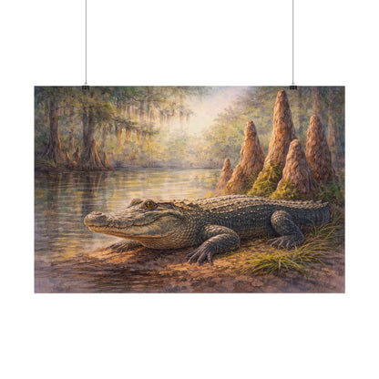 Alligator among Cypress Knees Art