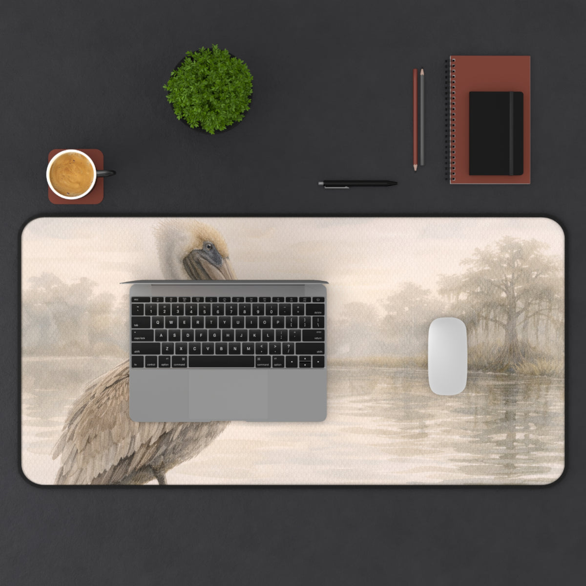 Pelican Morning Desk Mat – Calming Coastal Mouse Pad