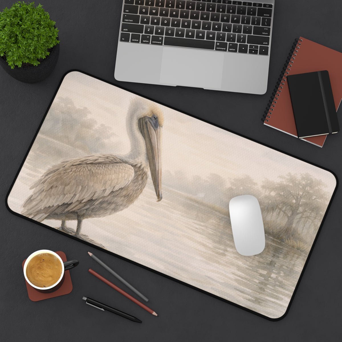 Pelican Morning Desk Mat – Calming Coastal Mouse Pad