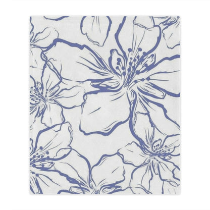 Floral Minky Blanket – Soft Cozy Throw for Home Decor, Baby Shower G