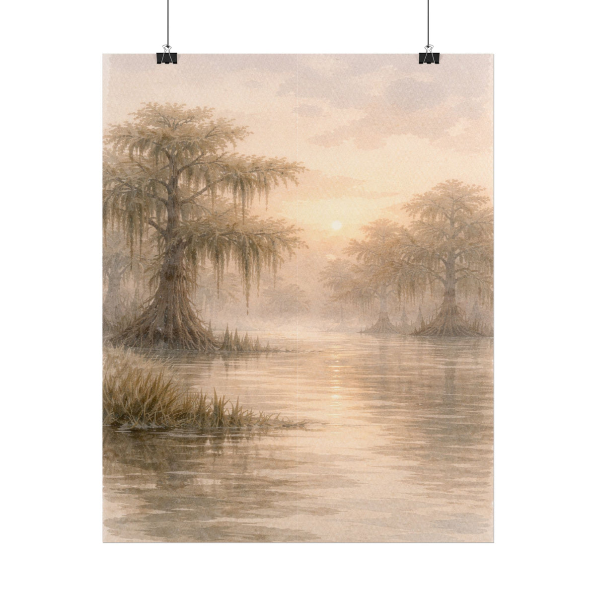 Misty Cypress Swamp Rolled Poster