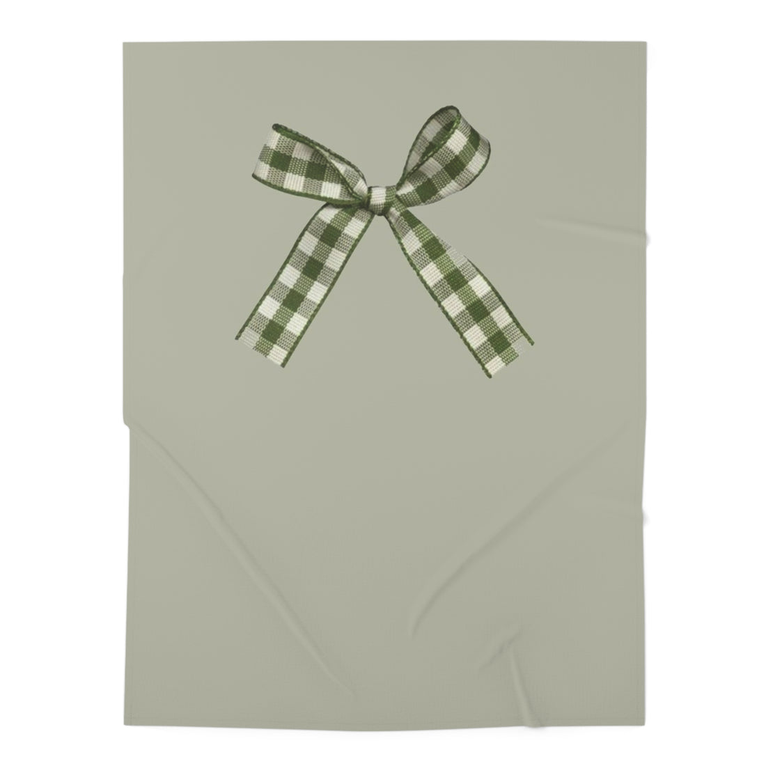 Green Gingham Bow Baby Blanket