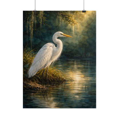 Southern Bayou Egret Wall Art