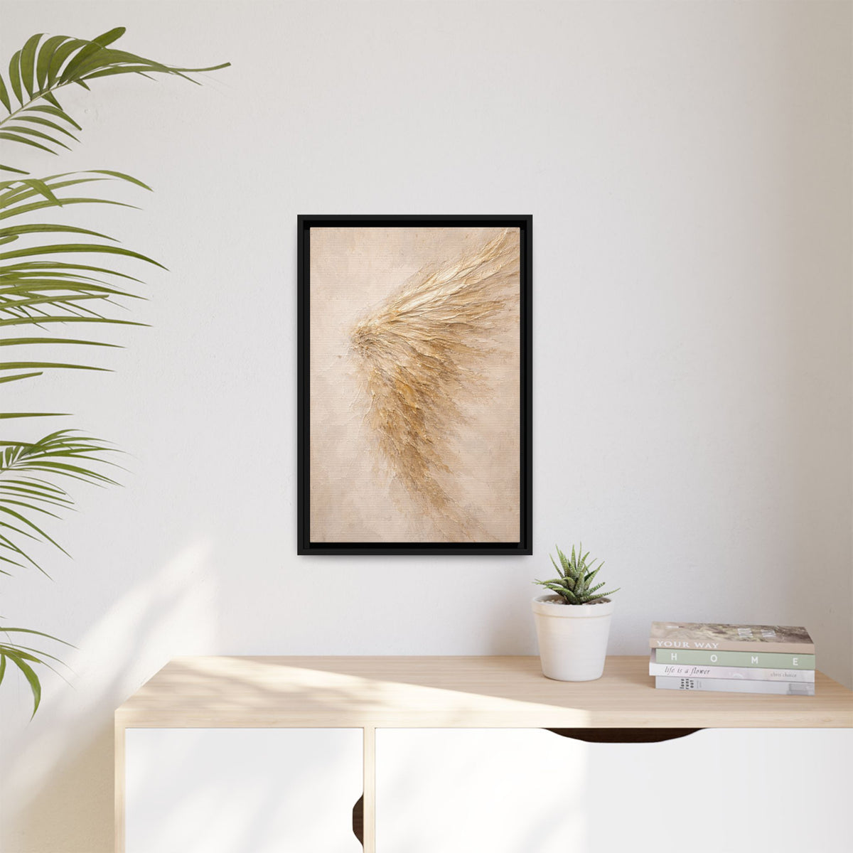 Abstract Angel Wing Framed Canvas Wall Art