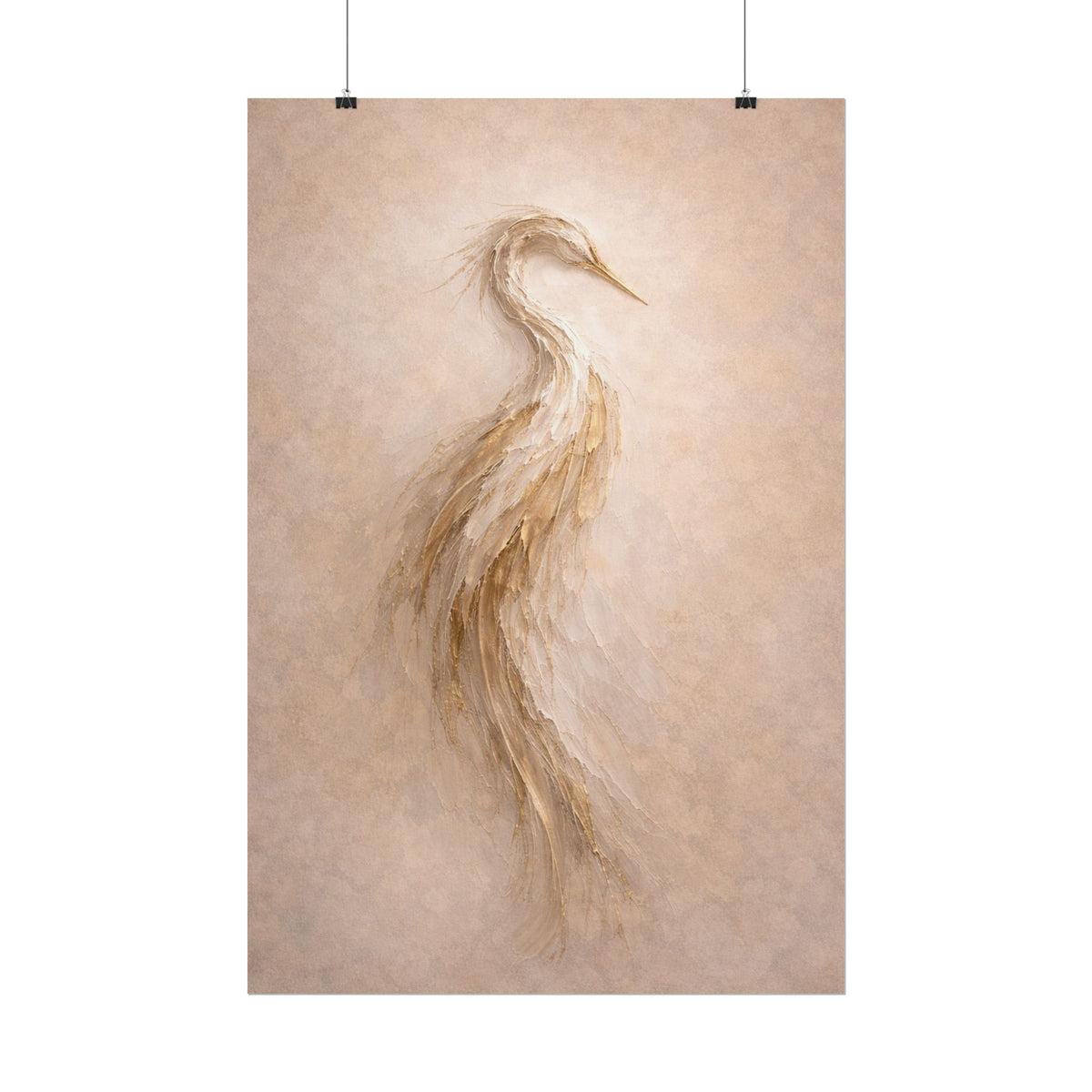 Heron Silhouette Poster – Neutral Coastal Wall Art Decor