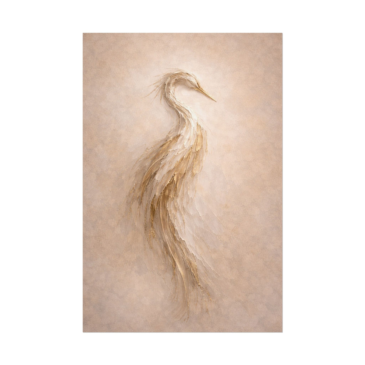 Heron Silhouette Poster – Neutral Coastal Wall Art Decor