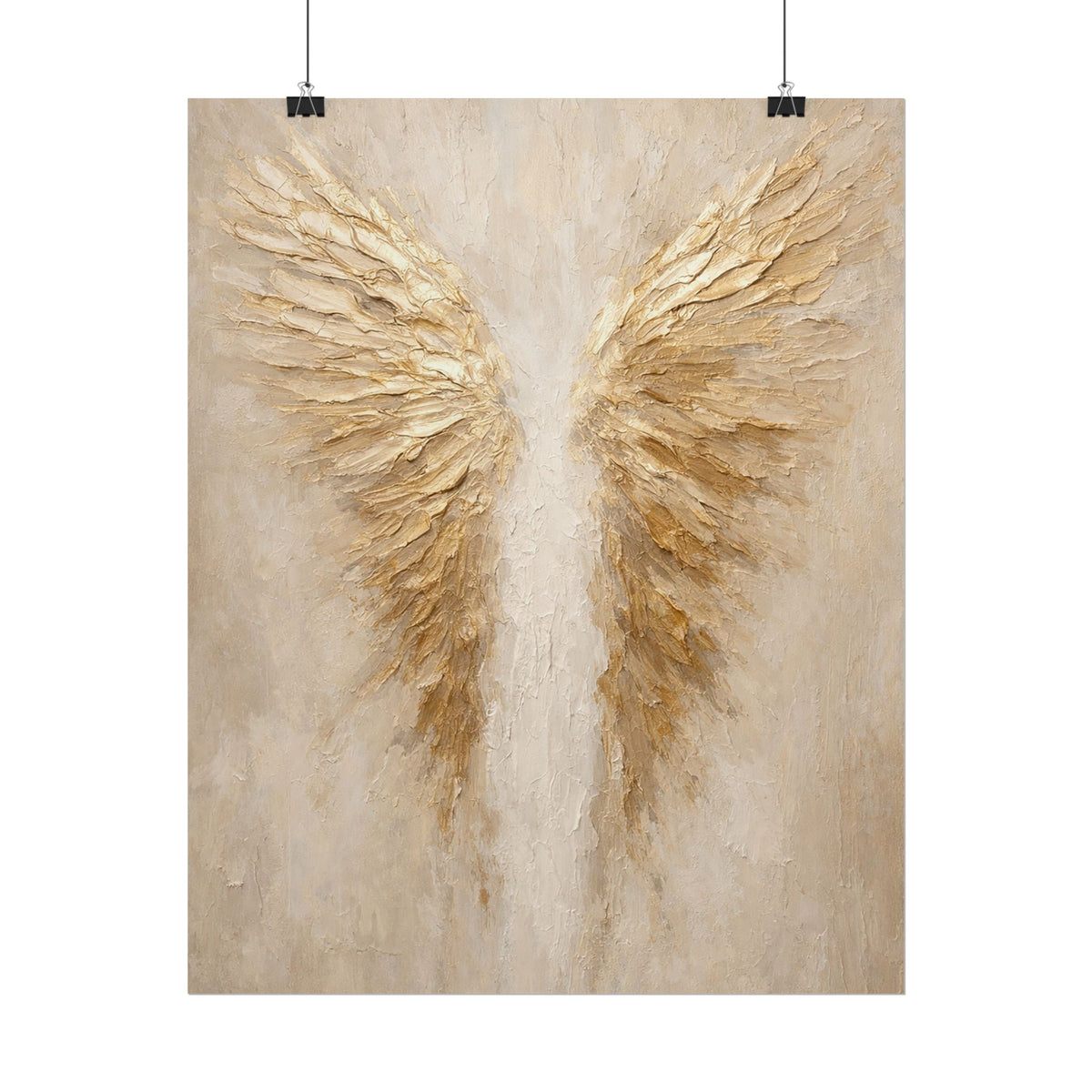 Angel Wings Gold Feather Poster
