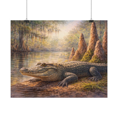 Alligator among Cypress Knees Art