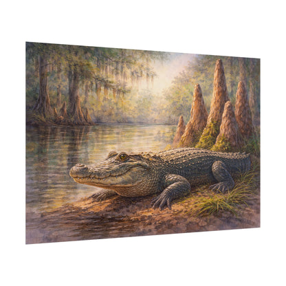 Alligator among Cypress Knees Art