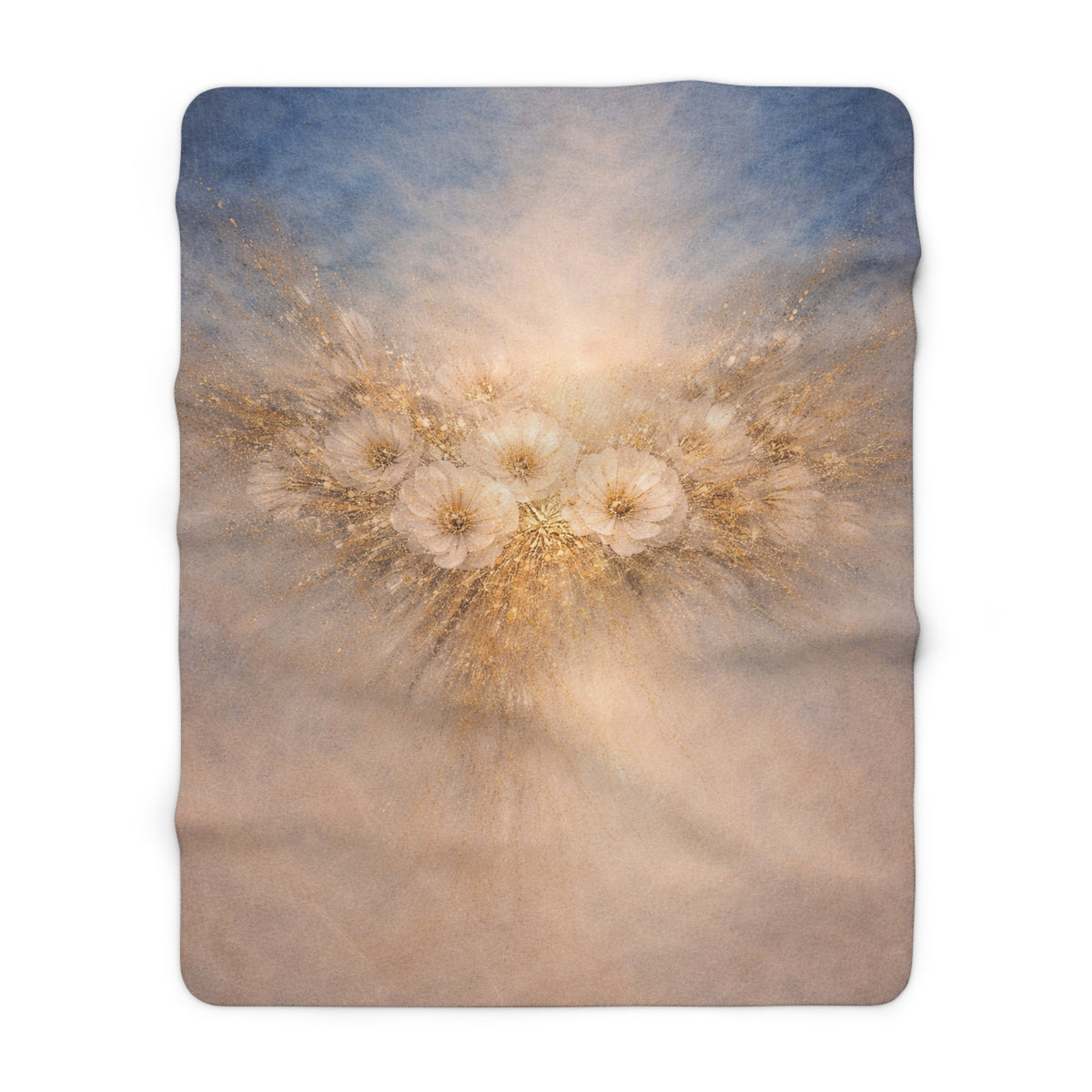 Floral Dream Sherpa Blanket — Soft Dandelion Bouquet Fleece Throw