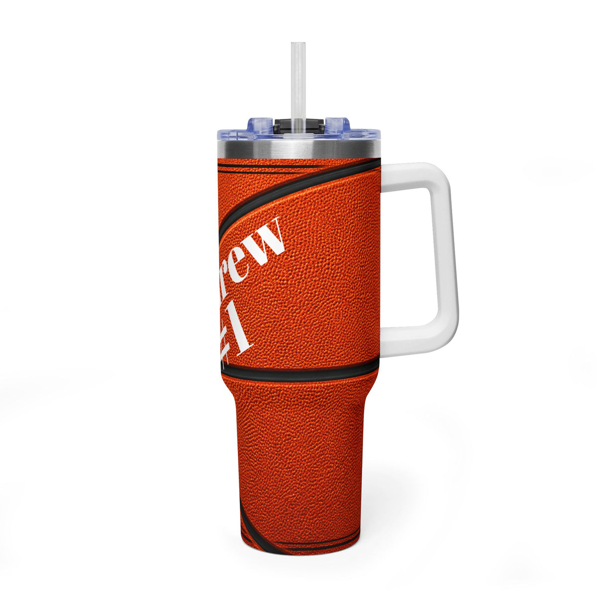 Personalized Basketball Tumbler – 40 oz Name &amp; Number Travel Cup