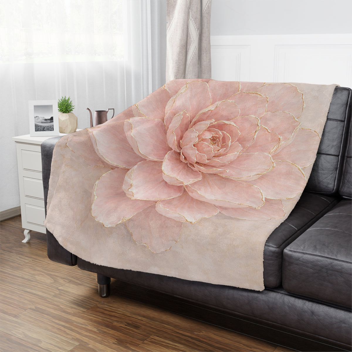 Pink Floral Minky Blanket