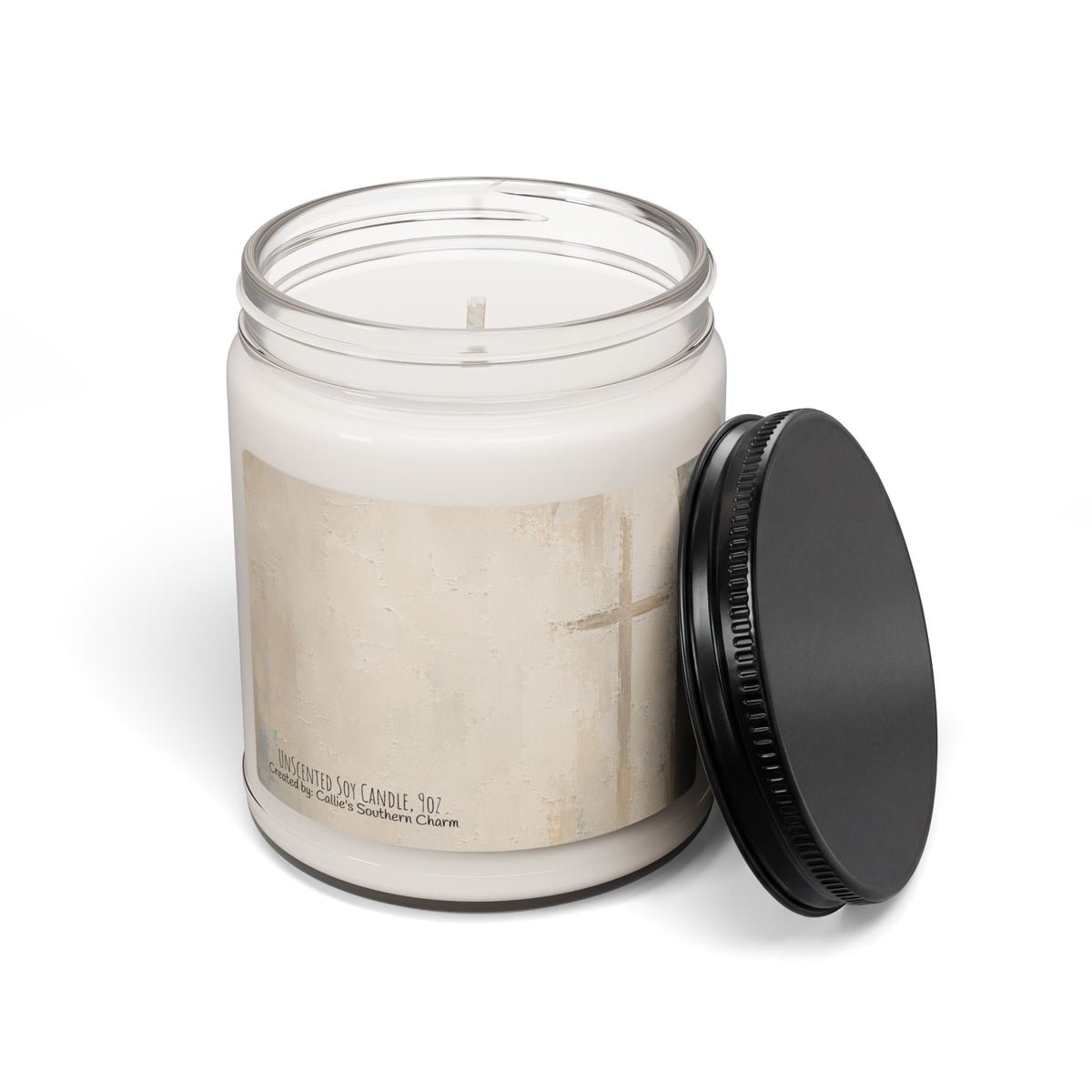 Soy Candle 9oz — Subtle Cross Faith Scented Candle (Inspirational Home Gift)